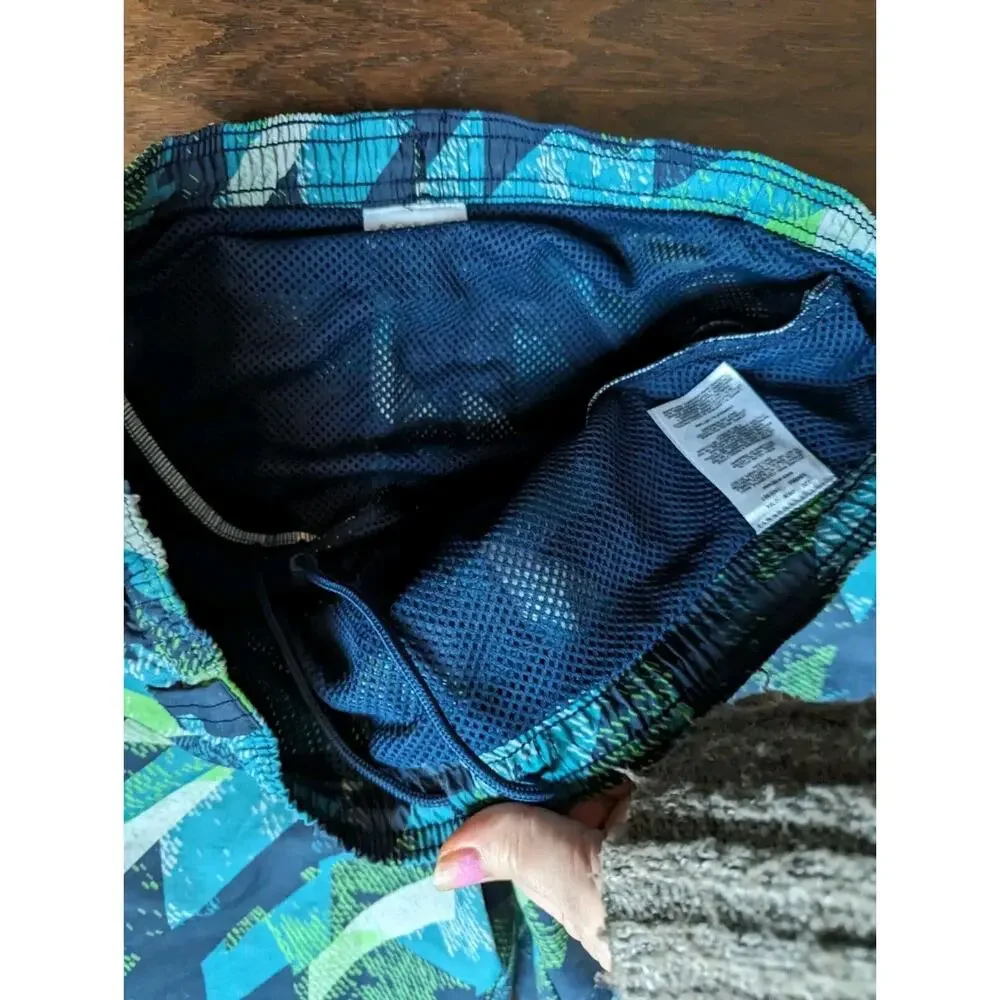 Columbia PFG Backcast Swim Trunks Boys XL 14 Blue Striped Shorts Nylon Fishing